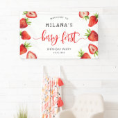 Banderoles Fraise Berry 1ère Fille Anniversaire (En situation)