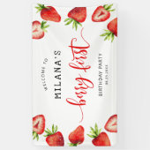 Banderoles Fraise Berry 1ère Fille Anniversaire (Vertical)
