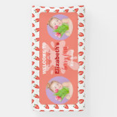 Banderoles Fraise Berry Invitation d'un premier anniversaire (Verticale)