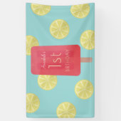 Banderoles Fraise Lemonade Popsicle Girl Anniversaire (Vertical)