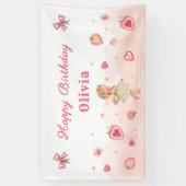 Banderoles Fraise sucrée Fée Fille fête d'anniversaire Bienve (Vertical)