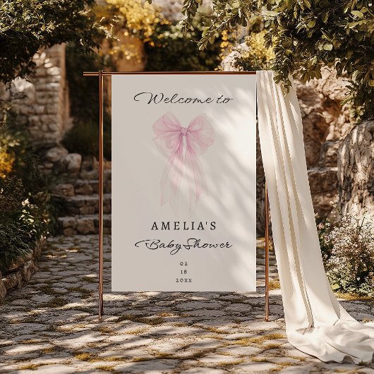 Banderoles Fraise Teintée Arc Bienvenue Bébé Fille