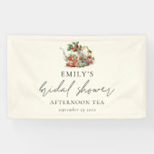 Banderoles Fraises après-midi Thé Nom Date Fête des mariées (Horizontal)