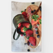 Banderoles Fraises Blueberries Fruits et sucreries (Vertical)