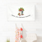 Banderoles Fraises dans un seau Anniversaire (En situation)