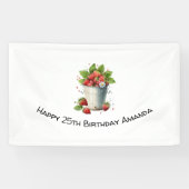 Banderoles Fraises dans un seau Anniversaire (Horizontal)