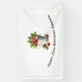 Banderoles Fraises dans un seau Anniversaire (Vertical)