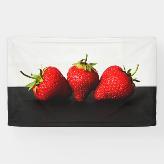 Banderoles Fraises Sur Blancs Sur Bnrcna Noir (Horizontal)