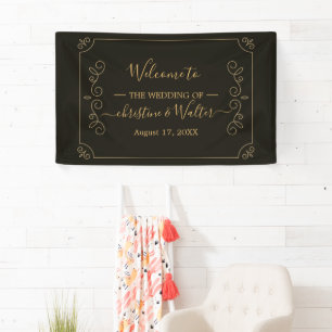Banderoles Frame minimum Black Gold Frame Bordures de mariage