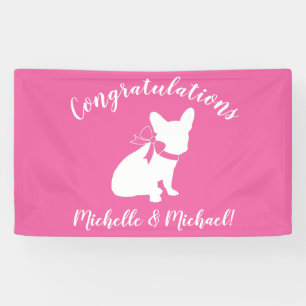 Banderoles Français Baby shower Bulldog Français Français ros