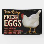 Banderoles FRESH EGGS free range chickens organic (Horizontal)