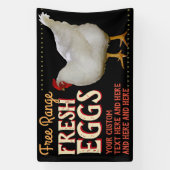 Banderoles FRESH EGGS free range chickens organic (Verticale)