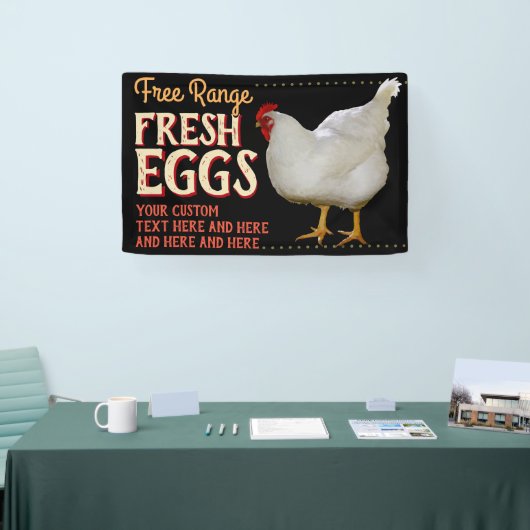 Banderoles FRESH EGGS free range chickens organic (Salon professionnel)