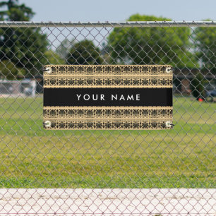 Banderoles Fret Grec Arabesque Brown, Votre Nom, Personnalise