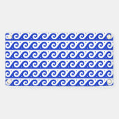 Banderoles Fret grec, Motif d'onde méditerranéen, Bleu (Horizontal)