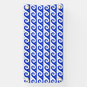 Banderoles Fret grec, Motif d'onde méditerranéen, Bleu (Verticale)