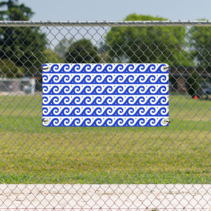 Banderoles Fret grec, Motif d'onde méditerranéen, Bleu