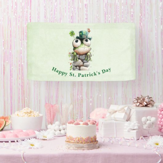 Banderoles Frog with Green Hat and Shamrock St. Patrick's Day (Fête)