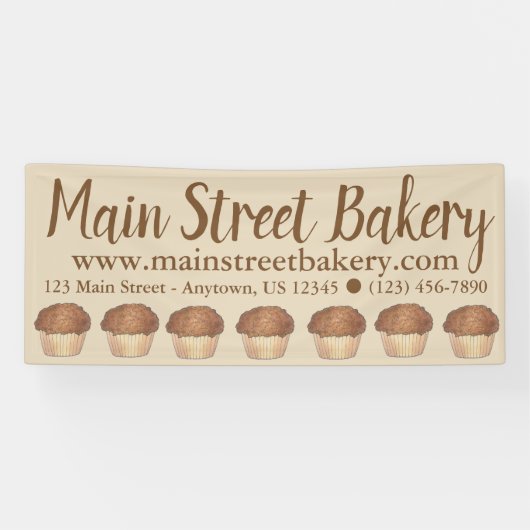 Banderoles Fruit Fraîche Croustillant Muffin Vente de pain Fo (Horizontal)