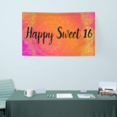 Banderoles Fuchsia Pink Orange & Gold Indian Mandala Party (Salon professionnel)