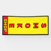 Banderoles Fumer Shop rouge jaune noir advert (Horizontal)