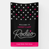 Banderoles Fun Black Hot Pink Last Rodeo Bachelorette Party (Verticale)