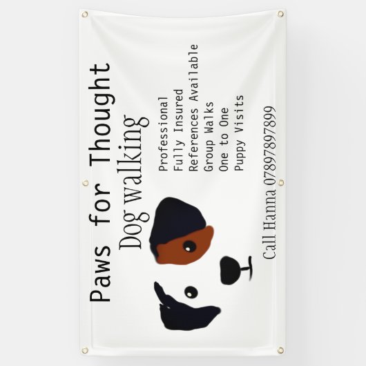 Banderoles Fun Chien marchant Chien Grooming Business (Vertical)