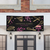 Banderoles Fun Colorful Baking & Cuisine Ustensile Noir & Or