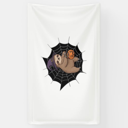 Banderoles Fun Halloween Sloth éffrayant - Joli Trick-or-Trea (Vertical)