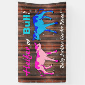Banderoles Fun "Heifer ou Bull" Révélation de genre (Vertical)