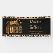 Banderoles Fun Leopard Birthday Queen Fifty Birthday (Horizontal)
