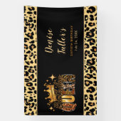 Banderoles Fun Leopard Birthday Queen Sixty Birthday (Verticale)