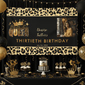 Banderoles Fun Leopard Birthday Queen Thirty Photo Birthday
