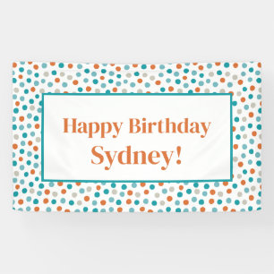 Banderoles Fun Pois personnalisé Confetti Anniversaire