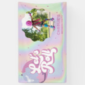Banderoles Fun Roll Fun Retro Roller Skating Girls Anniversai (Vertical)