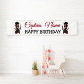 Banderoles Fun Rose Girl Pirate HAPPY Banner ANNIVERSAIRE (En situation)