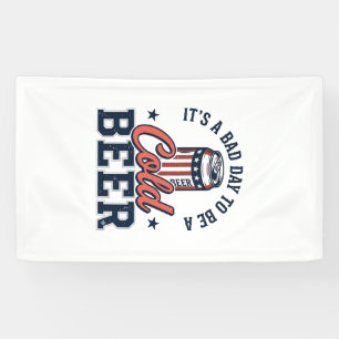 Banderoles Fun T-Shirt Patriotique Bière Froide Vintage Vecto