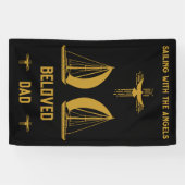 Banderoles Funérailles du bateau à voile en mémoire (Horizontal)