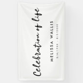 Banderoles Funérailles minimalistes | Célébration moderne de  (Vertical)