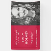 Banderoles Funérailles modernes | Célébration rose de la vie (Vertical)