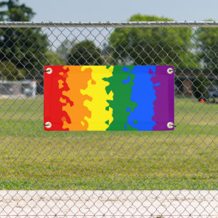 Banderoles Funky Boho Abstrait Gay Rainbow Mosaic Pride Drape