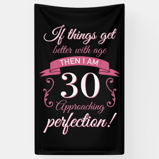 Banderoles Funny 30e anniversaire 'Perfection' (Vertical)