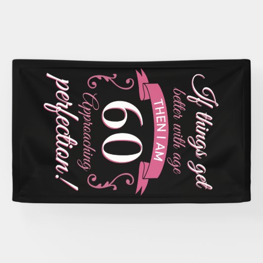 Banderoles Funny 60e anniversaire 'Perfection' (Horizontal)