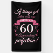 Banderoles Funny 60e anniversaire 'Perfection' (Vertical)