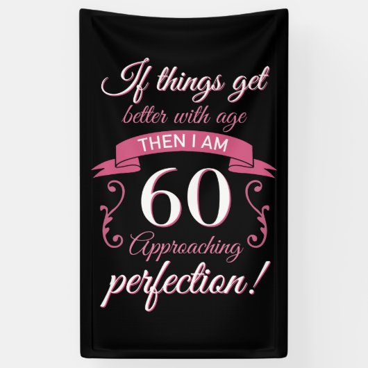 Banderoles Funny 60e anniversaire 'Perfection' (Vertical)