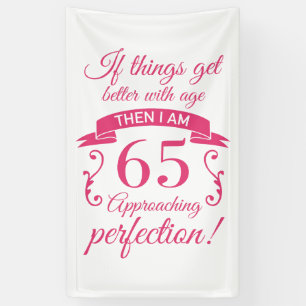 Banderoles Funny 65e anniversaire 'Perfection'