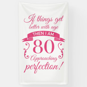 Banderoles Funny 80e anniversaire 'Perfection'