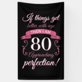 Banderoles Funny 80e anniversaire 'Perfection' (Vertical)