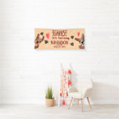 Banderoles Funny Anniversaire de enfant chiot (En situation)