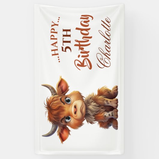 Banderoles FUNNY Brown blanc sucré vache (Vertical)